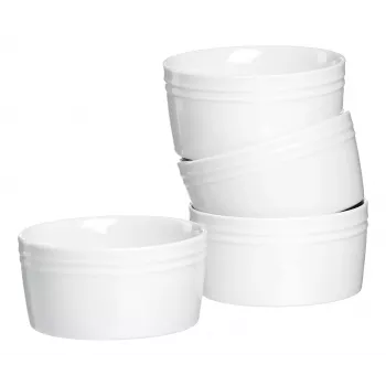 Ritzenhoff & Breker BIANCO Auflaufförmchen-Set, 245 ml, 4-teilig, Porzellan, Weiß 431452