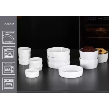 Ritzenhoff & Breker BIANCO Auflaufförmchen-Set, 245 ml, 4-teilig, Porzellan, Weiß 431452