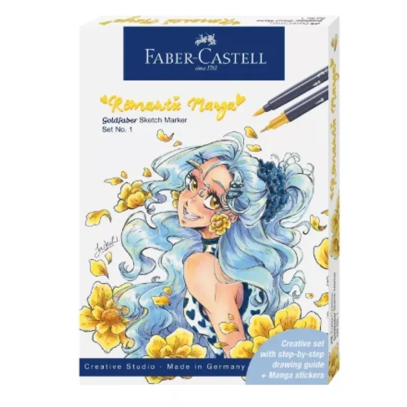 Faber-Castell Goldfaber Sketch Marker Set Romantic Manga (6 alkoholbasierte Doppelspitzen-Marker) 164701
