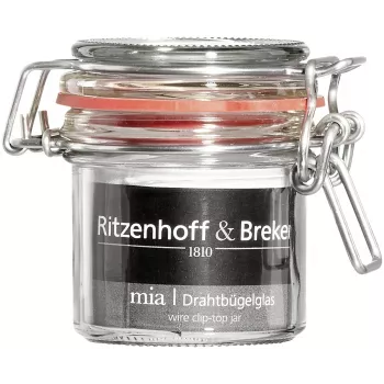 Ritzenhoff & Breker MIA Einmachglas / Vorratsglas, 125 ml, Glas mit Metallbügelverschluss und Gummidichtung, 6er-Set (813135)