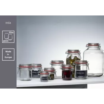 Ritzenhoff & Breker MIA Einmachglas / Vorratsglas, 125 ml, Glas mit Metallbügelverschluss und Gummidichtung, 6er-Set (813135)