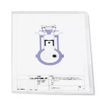 DURABLE BUSINESS A4 Prospekthüllen, Hartfolie, 0,15 mm, transparent, 50er-Pack 233919