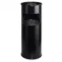 DURABLE Metall-Abfalleimer 17L rund mit Aschenbecher, Schwarz 333001