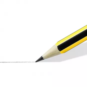 Staedtler Noris HB Graphitstift-Set, 10 Stück, gelb/schwarz gestreift, sechskantig, FSC-Holz, supergebundene Mine, EN 71 120-2BK10D