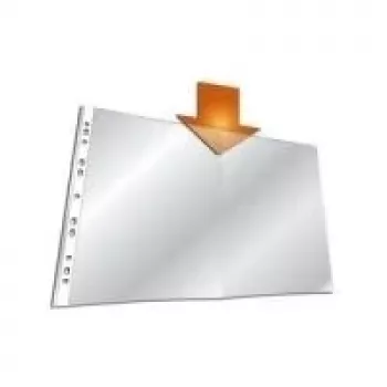 DURABLE BUSINESS A3 Kopiersichere Dokumentenhüllen, Polypropylen, Öffnung oben, Universallochung, 50er-Pack, Kristallklar 267019