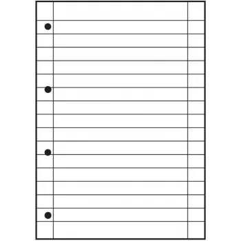 Oxford A4 liniertes Nachfüllpapier, Lineatur 27, 50 Blatt, 4-fach Lochung, 80 g/m² 400131582