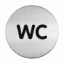 DURABLE PICTO WC-Türschild, rund 83 mm, selbstklebend, Silber/Schwarz 490723