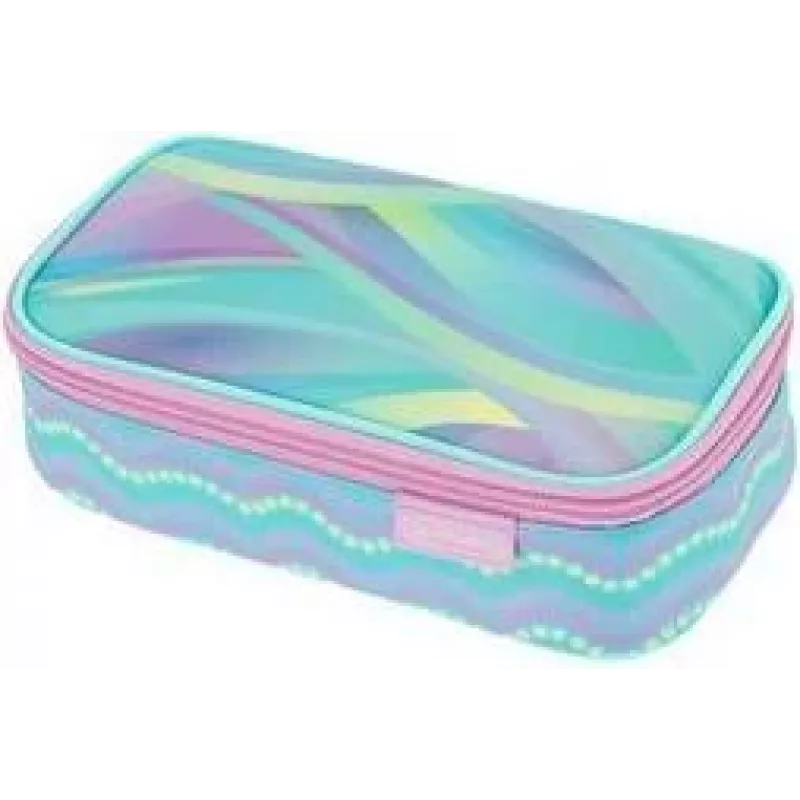 herlitz beatBox New Batik Minty Love Schlamper-Etui, Polyester, XXL-Reißverschluss, 1 Stück 400205929