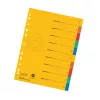 Herlitz A4 Überformat Kartonregister, 10-teilig, Blanko-Tabs, 5 Farben, Manila Recyclingkarton, Vorgelocht mit Organisationsdruck 300006188