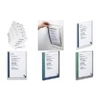DURABLE CLICK SIGN A4 Hochformat Türschild, silberner Rahmen, blendfrei, Schraubmontage 486702