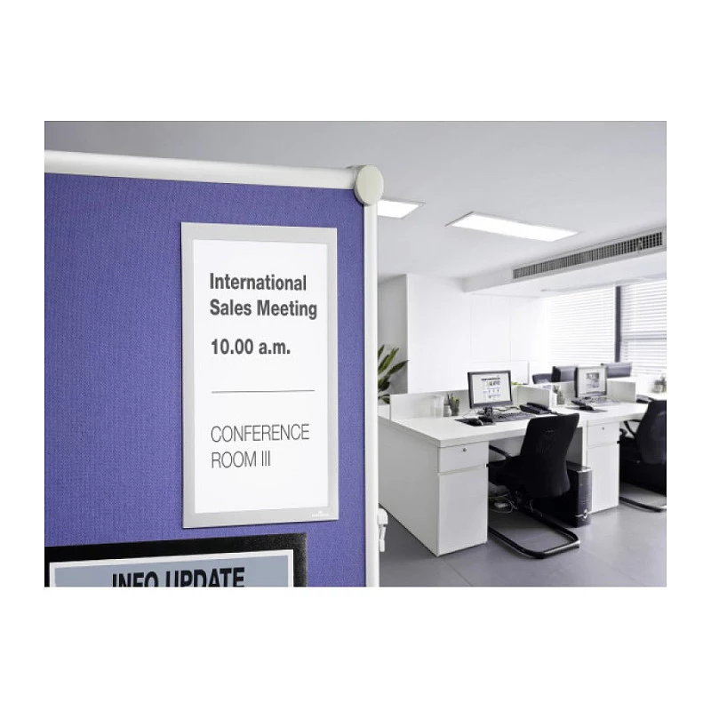 DURABLE DURAFRAME GRIP A4 Informationsrahmen, selbstklebend, schwarz, 1 Stück 496823
