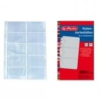 HERLITZ Visitenkartenhüllen, DIN A4, 10 Fächer pro Hülle, Transparent, 10er-Pack 5894209