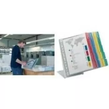 DURABLE FUNCTION TABLE 20 A4 Tisch-Display-Panel-System, 20 Paneele, schwarzer Rahmen, hellgrauer Sockel 568800