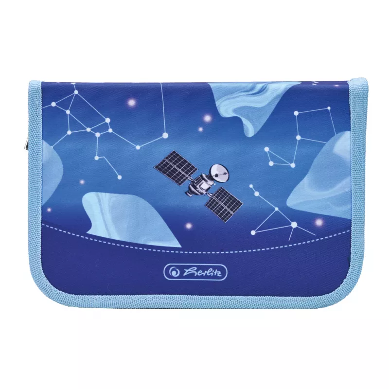 herlitz Cosmic Explorer Federmäppchen, 31 Teile, Polyester, 205 x 140 x 38 mm, 2 Klappen, Weltraum-Design 400197095