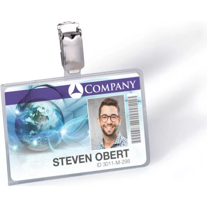 DURABLE ID-Kartenhalter mit Clip für 1 Karte, Transparent, 25 Stück (811319)