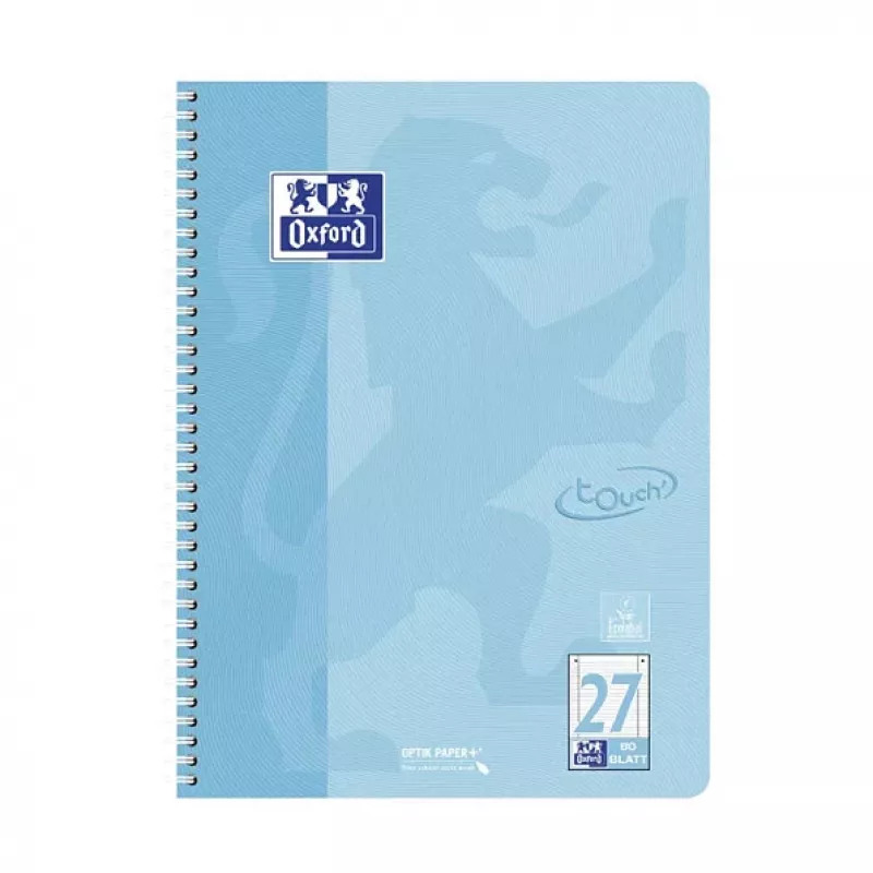 OXFORD Collegeblock TOUCH kariert mit Rand A4, 80 Blatt, 90 g/m², verschiedene Farben 400196079