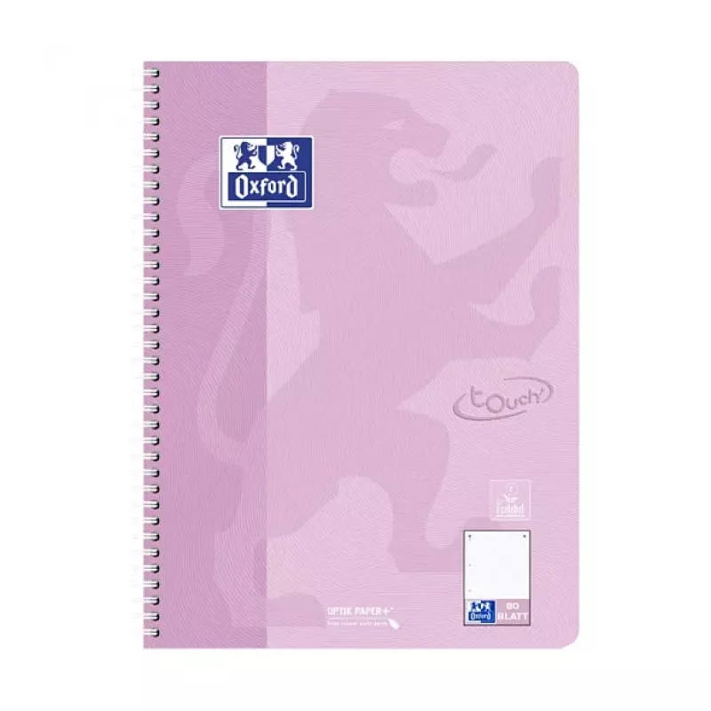 OXFORD Collegeblock TOUCH kariert mit Rand A4, 80 Blatt, 90 g/m², verschiedene Farben 400196079