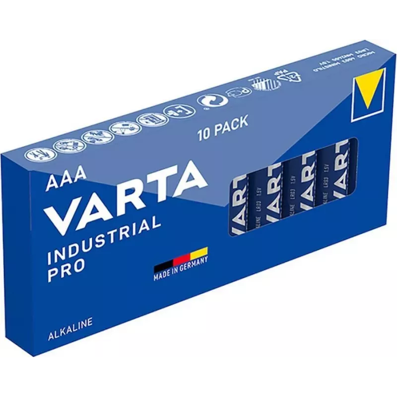 Varta Industrial AAA Alkaline-Batterie 1,5V 1100 mAh – 10er-Pack (LR03)