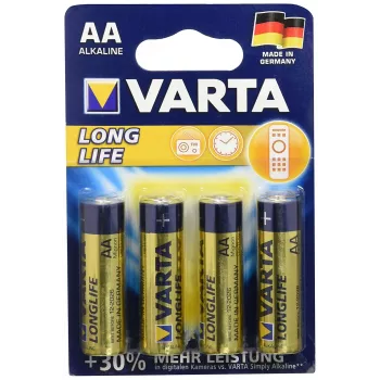 VARTA Longlife AA Alkaline-Batterie 1,5V 2750mAh 4er-Pack (04106110414)