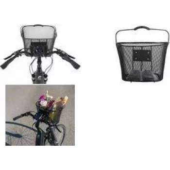 FISCHER E-Bike PLUS Lenkerkorb, feinmaschiger Stahldraht, Schwarz, Schnellverschluss, 5 kg 50653