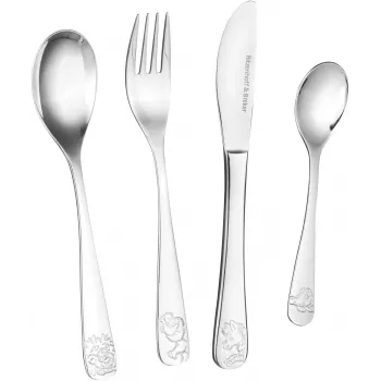Ritzenhoff & Breker HAPPY ZOO Kinderbesteck-Set, 4-teilig, Edelstahl, Tiermotive 812701