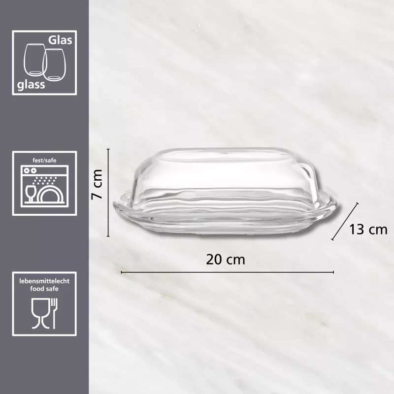 Ritzenhoff & Breker STYLE Glas Butterdose mit Deckel 190x130x70 mm 812022