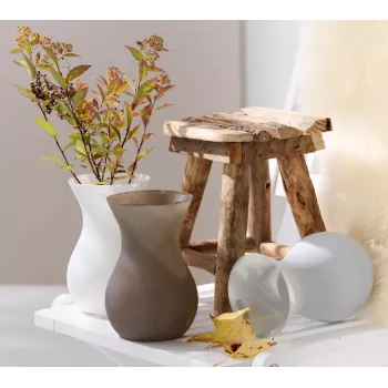 Ritzenhoff & Breker ANNALENA Graue matte Glas konische Blumenvase, 180 mm 816723