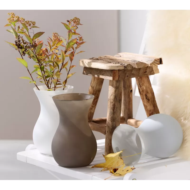 Ritzenhoff & Breker ANNALENA Graue matte Glas konische Blumenvase, 180 mm 816723