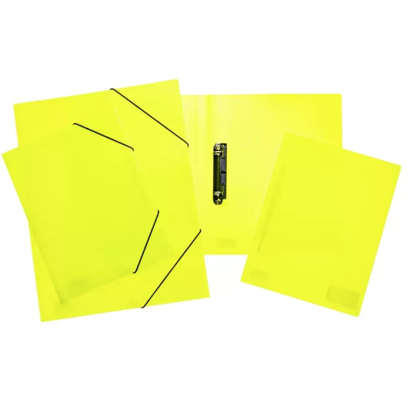 HERMA Ringbuch A4 2-Ring Neon Gelb Transparent 25 mm Rücken 19710