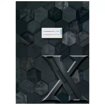 HERMA Umschlag X für Hefte, Pappe, DIN A4, Schwarz, Veredelte Oberfläche, Beschriftungsfeld, 10 Stück (20091)