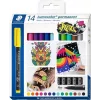 Staedtler Lumocolor Permanent Marker Set 317 C14 - 14 verschiedene Farben, feine Spitze 0,6 mm
