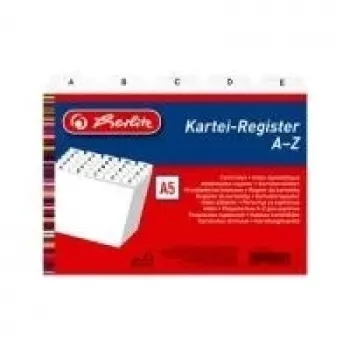 Herlitz A-Z Register, A7 Querformat, 24-teilig, Weiß Polypropylen 1500768