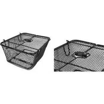 FISCHER PLUS Safe Fahrradheckkorb, feinmaschiger Stahldraht, Schwarz, 24 L, 10 kg 50655