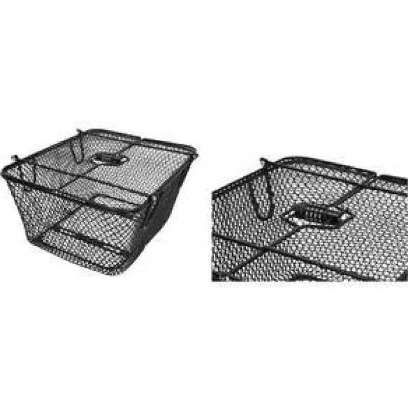 FISCHER PLUS Safe Fahrradheckkorb, feinmaschiger Stahldraht, Schwarz, 24 L, 10 kg 50655