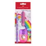 Faber-Castell Einhorn Jumbo Schreibset, Violett, 3 Stück, 3 mm Mine, Ergonomische Dreikantform 111528
