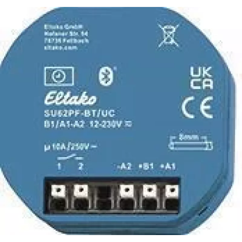 Eltako 1-Kanal-Zeitschaltuhr mit potentialfreiem Kontakt SU62PF-BT/UC, Bluetooth, 16A 30062006