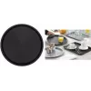 Esmeyer OHIO Rundes Serviertablett, schwarzer Kunststoff, gummiert rutschfeste Oberfläche, 35 cm 307-016