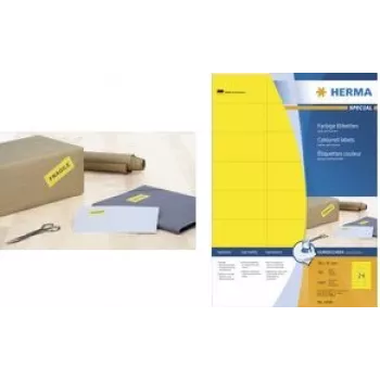 HERMA 4237 Abgerundete rechteckige gelbe selbstklebende Etiketten, 10 x 15 mm, 18900 pro Rolle