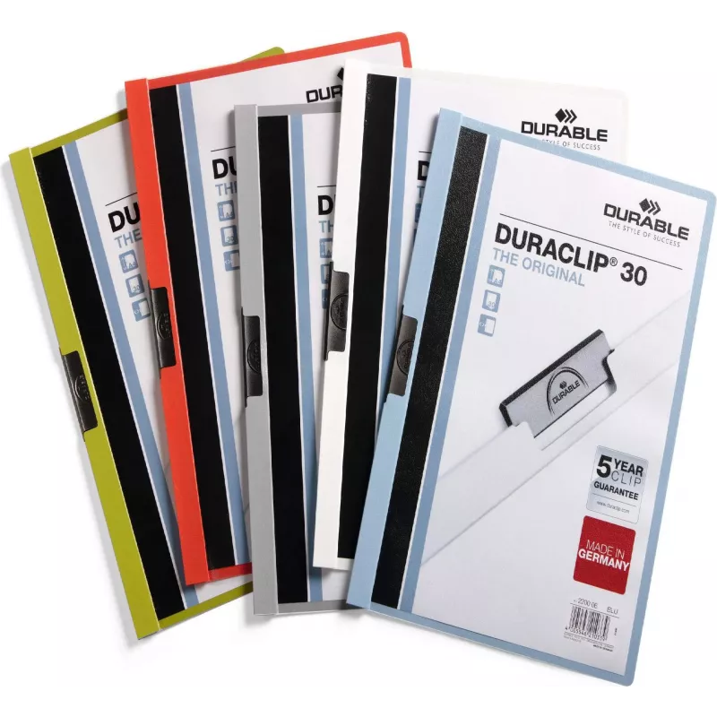DURABLE DURACLIP 30 A4 Klemmhefter Blau (25er-Pack) 220057