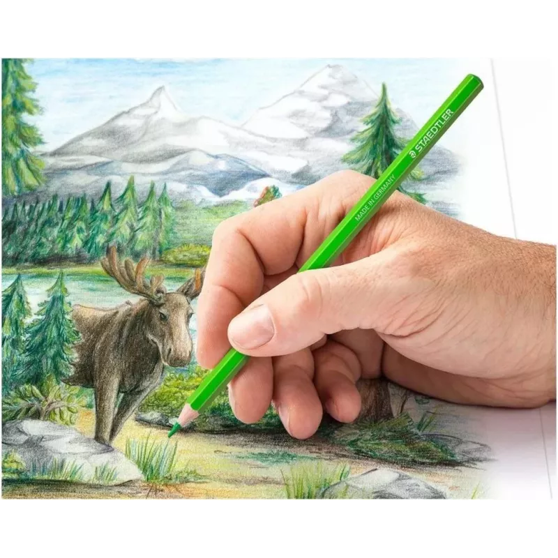 STAEDTLER Design Journey Buntstifte, 48 verschiedene Farben, weiche Mine, sechskant, Metalldose (146C M48)