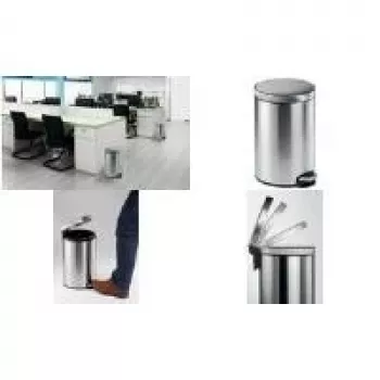 DURABLE Edelstahl-Tretmülleimer 12L Rund 340123