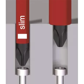 Wiha VDE PlusMinus Schraubendreher SoftFinish electric slimFix 3281 SL/PH 1 Klingenlänge 80 mm (35502)