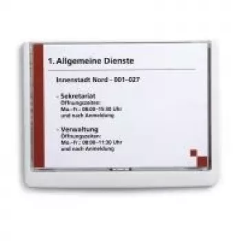 DURABLE CLICK SIGN A5 Querformat Türschild, silberner Rahmen, Blendschutzabdeckung, 1 Stück 486602
