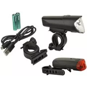 FISCHER Fahrrad LED-Beleuchtungsset 40/20/10 Lux, StVZO zugelassen, Schwarz (85346)
