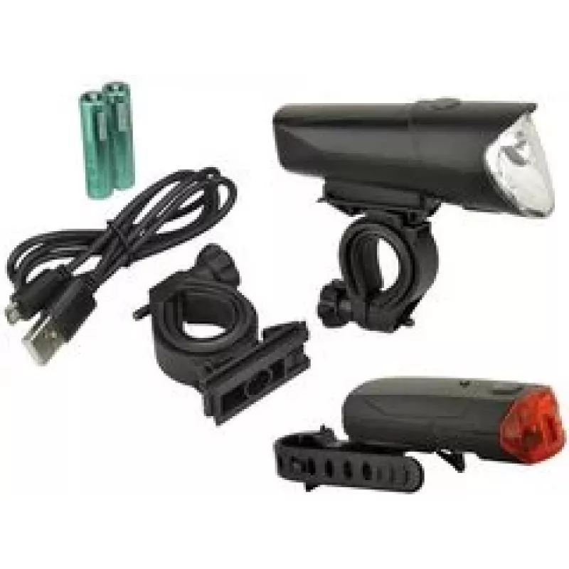 FISCHER Fahrrad LED-Beleuchtungsset 40/20/10 Lux, StVZO zugelassen, Schwarz (85346)