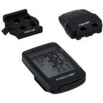 FISCHER Fahrrad-Computer Funk Solar FitPlus, 27 Funktionen extra großes Display, inkl. Solarzellen zur Unterstützung - 1 Stück (50336)