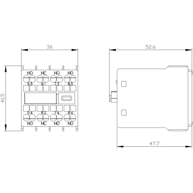 Siemens Hilfsschalterblock 3RH2911-2GA31, 1 S + 1 Ö, Schraubanschluss, Frontmontage