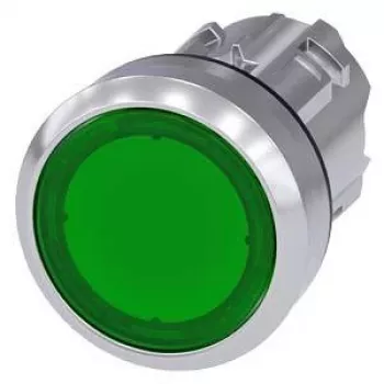 Siemens SIRIUS ACT Leucht-Drucktaster-Frontelement, Metall hochglanz, grün, 22mm 3SU1051-0AA40-0AA0
