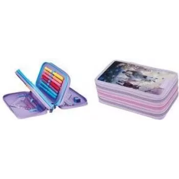Herlitz TriCase Whisper Mane 31-teiliges Federmäppchen, Polyester, 3 Fächer, 3 Reißverschlüsse 400205915