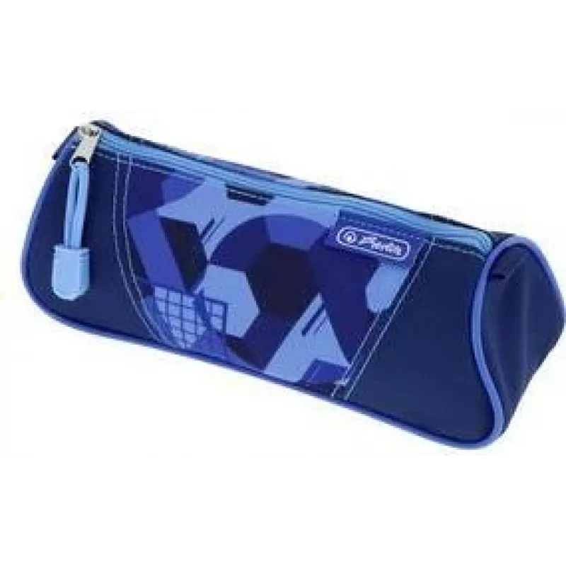 Herlitz Schlampermäppchen Dreieckig Blau Goal Polyester, 1 Reißverschlussfach 400205920